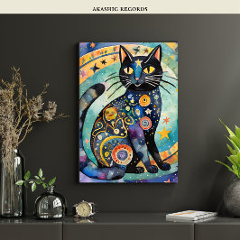 Gato negro cósmico Arte Gato Celestial Espíritu má