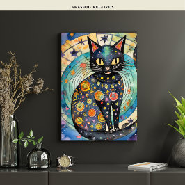 Gato negro cósmico Arte Gato Celestial Espíritu má