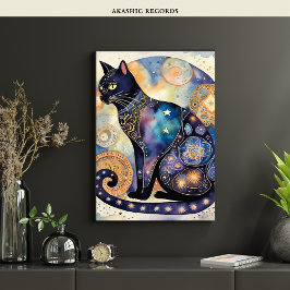 Gato negro cósmico Arte Gato Celestial Espíritu má