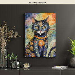 Gato negro cósmico Arte Gato Celestial Espíritu má