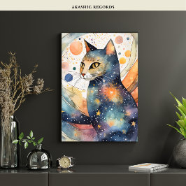 Gato negro cósmico Arte Gato Celestial Espíritu má