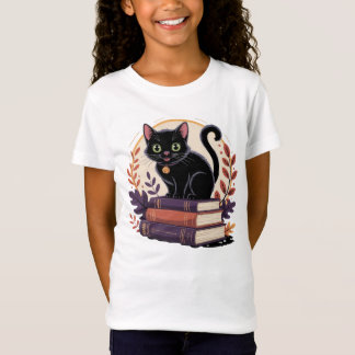 Gato negro de Bookish - Camiseta para niños