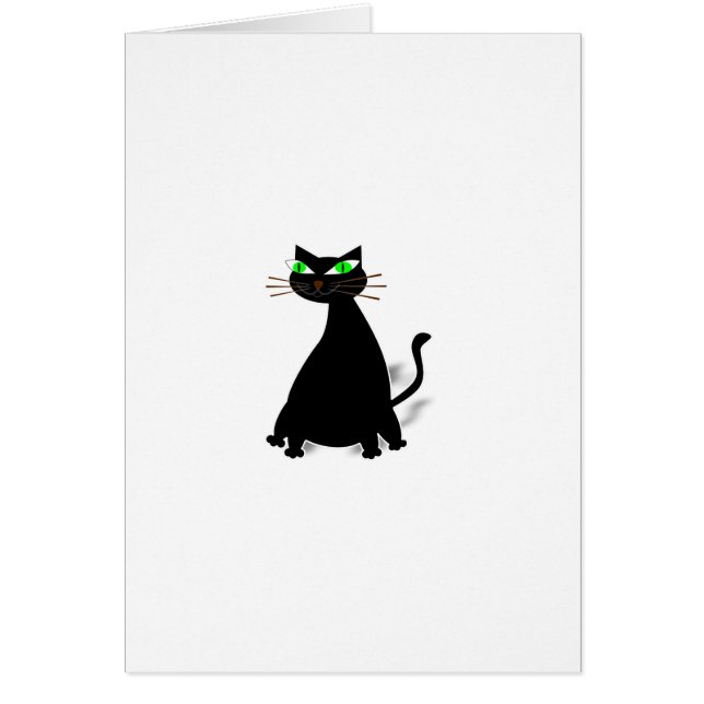 Gato negro de grasa con ojos verdes (Frente)