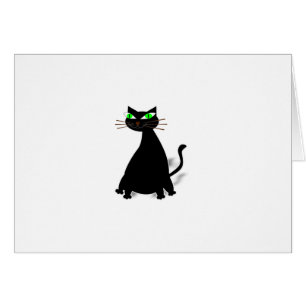 Gato negro de grasa con ojos verdes