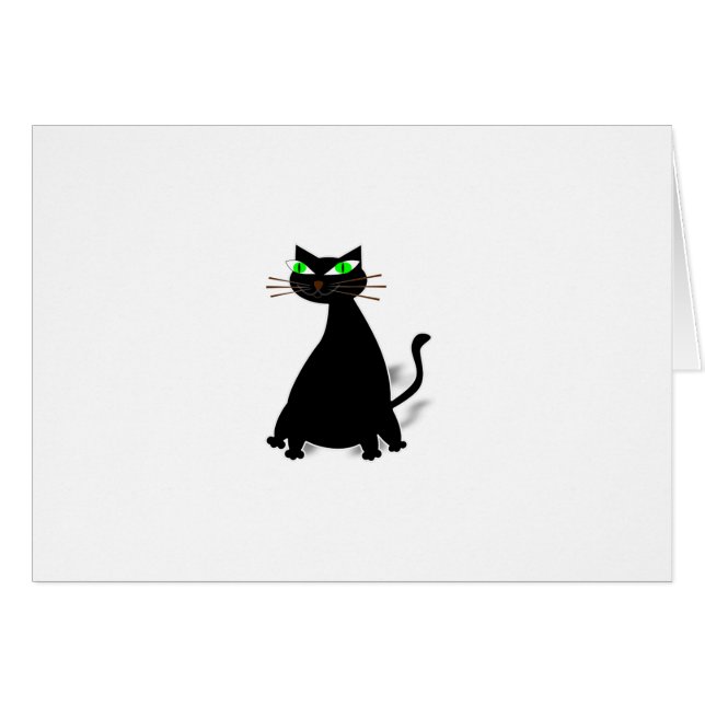 Gato negro de grasa con ojos verdes (Anverso (Horizontal))