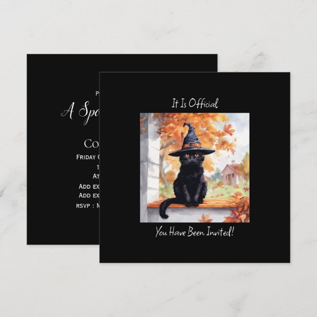 Gato negro de Halloween (Anverso / Reverso)