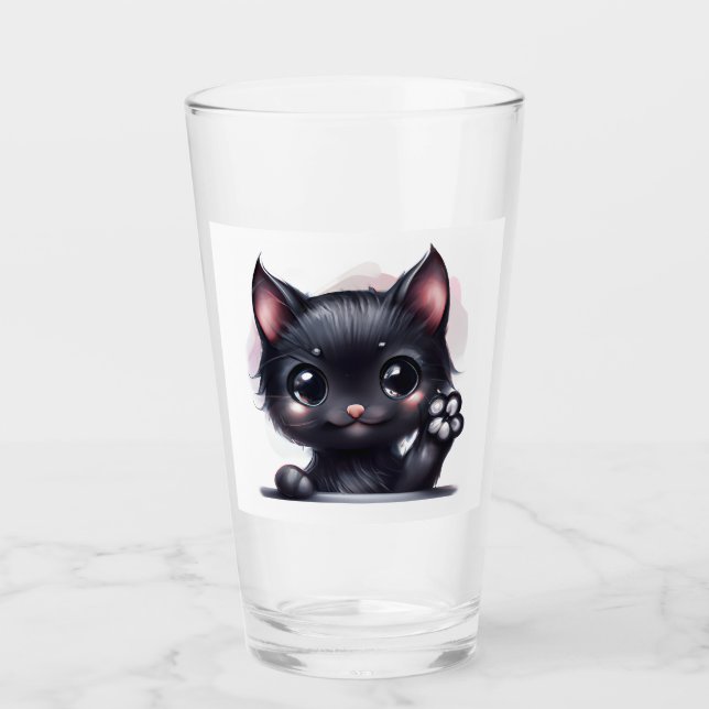 Gato negro de Kawaii Adorable (Anverso)
