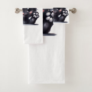 Gato negro de Kawaii Adorable