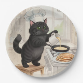 Gato Negro de la Cocina Kitty, Platos de Papel