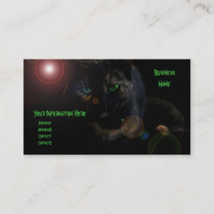 gato negro de ojos verdes tarjetas de negocios