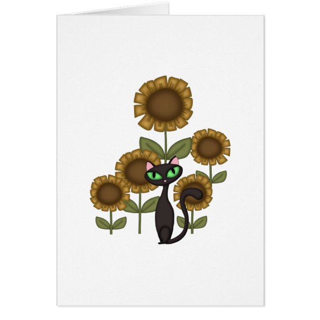 Gato negro del girasol (Frente)
