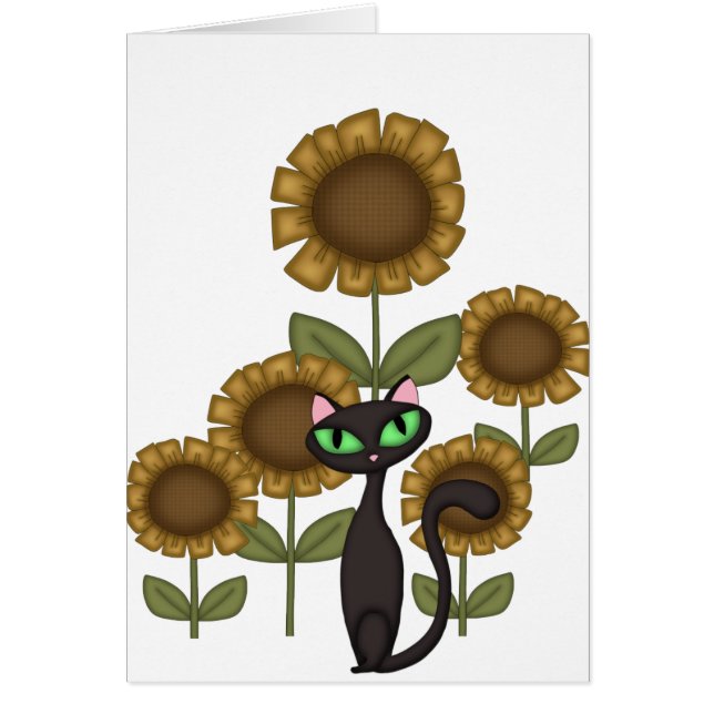 Gato negro del girasol (Frente)