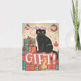 Gato negro divertido y travieso de Navidad 