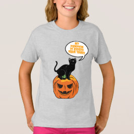 gato negro en calabaza, camiseta de Halloween