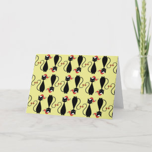 Gato negro en un Gorra Navidad