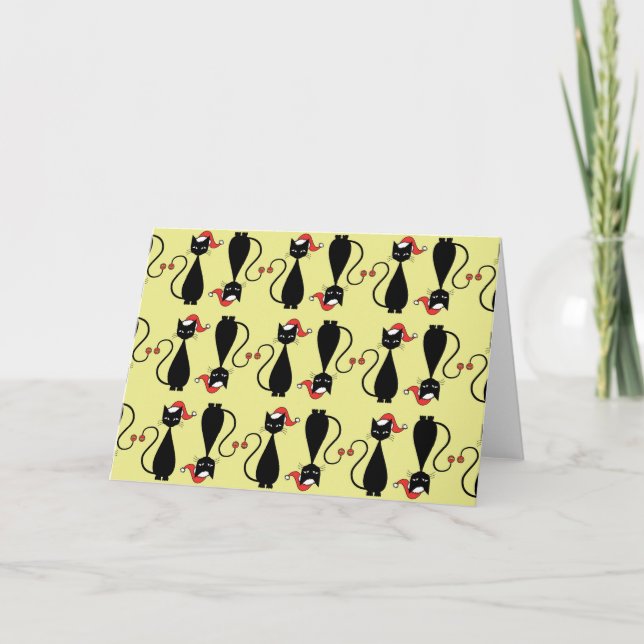 Gato negro en un Gorra Navidad (Anverso)