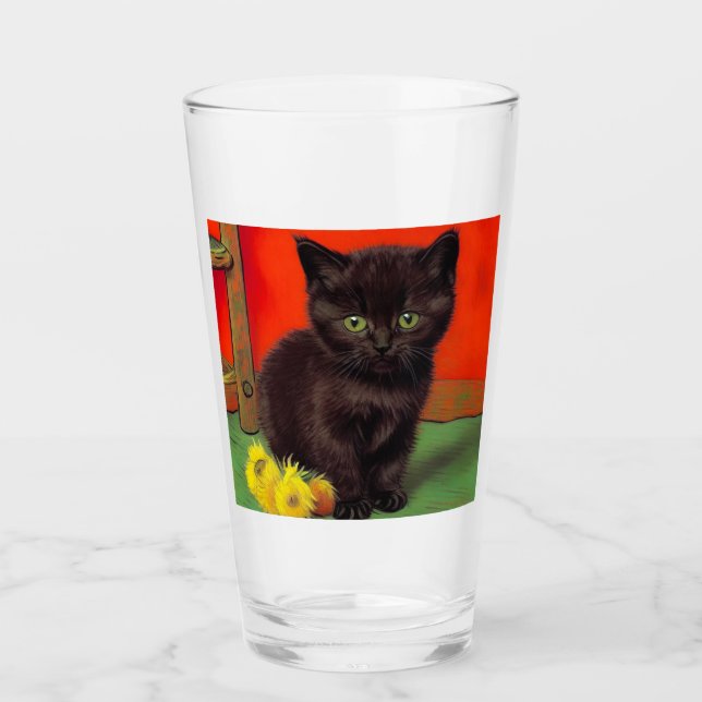 Gato negro estilo Van Gogh (Anverso)