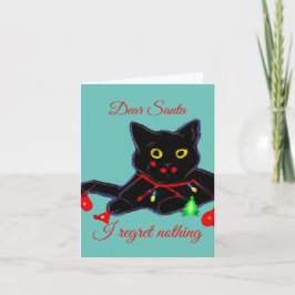 Gato negro festivo enojado de Navidad personalizad