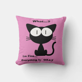 Gato Negro, Gato Lindo, Patrón de Gato, Almohada M