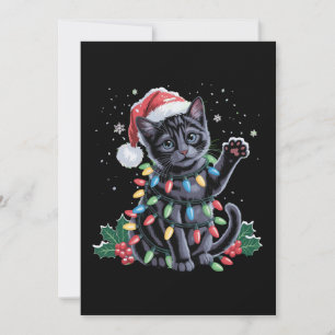 Gato Negro Gorro de Santa de Navidad Meowy Fiesta 