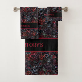 Gato Negro Gótico y Flores Oscuras Personalizadas