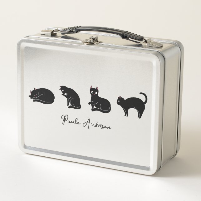 Gato negro gracioso personalizable (Anverso)