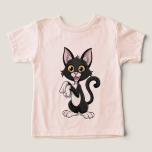 Gato negro juguetón con ojos amarillo brillante