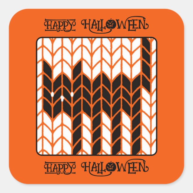 GATO NEGRO KNIT Sellos para sobres cuadrados grand (Anverso)