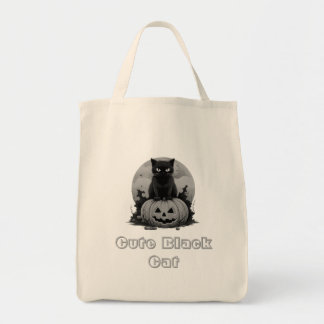 Gato negro lindo en la bolsa de Halloween de calab