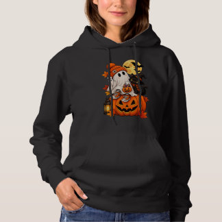 Gato negro lindo y espeluznante con sudadera con c