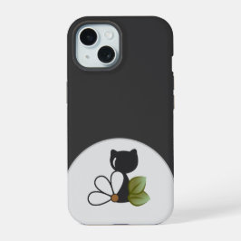 Gato negro lindo y flor – Personalizado