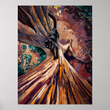 Gato negro listo para subir Poster Imprimir arte e