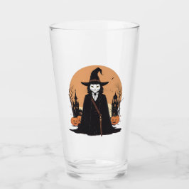 Gato negro místico salem con calabazas