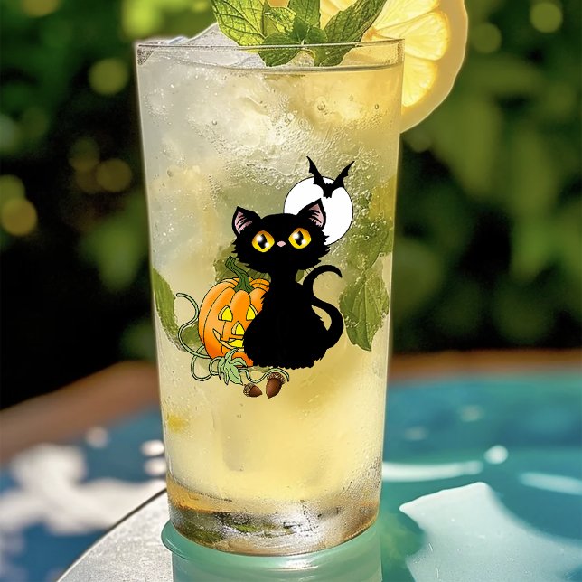 Gato negro morado de la Calabaza de Halloween (Subido por el creador)