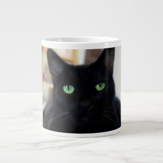 Gato negro - ojos verdes - taza
