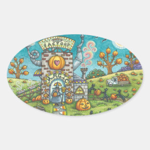 GATO NEGRO, Oval PEGATINAS DE LA FÁBRICA DE BOMBAR