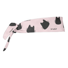 Gato Negro Patrón Rosa Meow Kitty Adorable