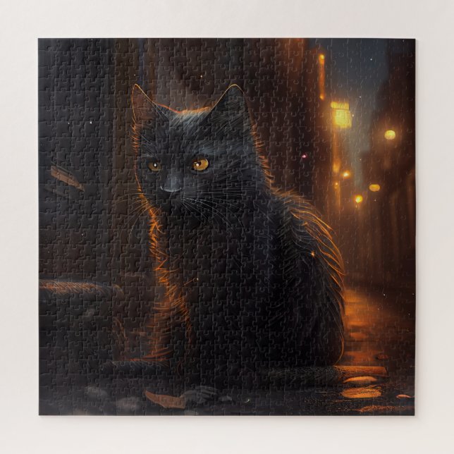Gato negro rompecabezas (Vertical)