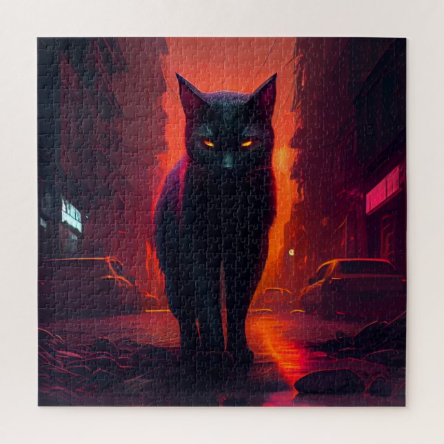Gato negro rompecabezas (Vertical)