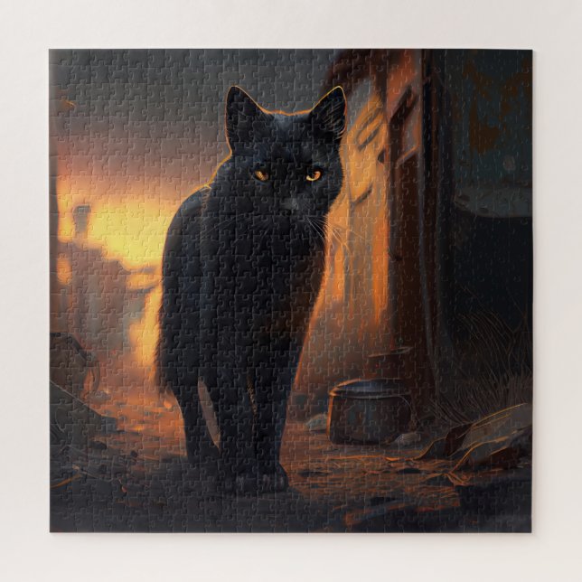Gato negro rompecabezas (Vertical)