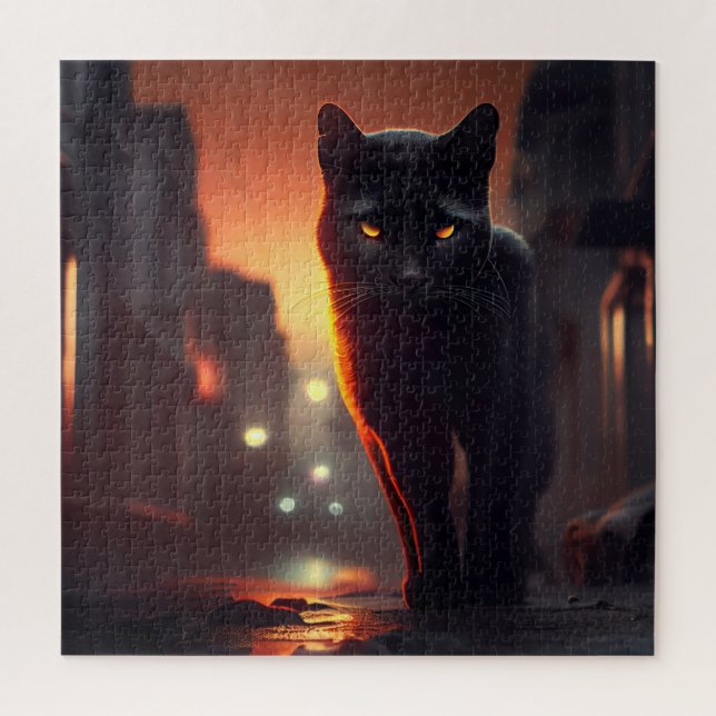 Gato negro rompecabezas (Vertical)