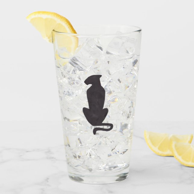 Gato negro Silhouette Collins vaso (Anverso (hielo))