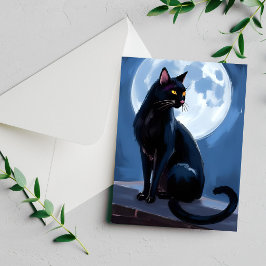 Gato Negro | Tarjeta de Pintura de Mascota Luna Ll