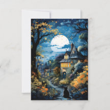 Gato negro - Tarjeta de serenidad con luz solar