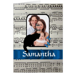 Gato negro y mariposas