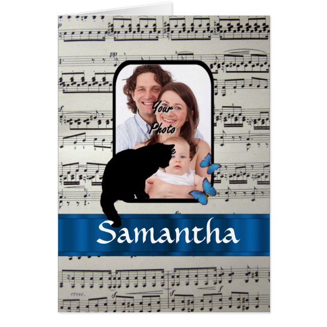 Gato negro y mariposas (Frente)