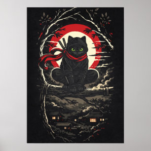 Gato Ninja, Arte de Tatuaje de Animal de Anime Jap