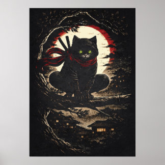 Gato Ninja, Divertido Arte Animal de Tatuaje de An