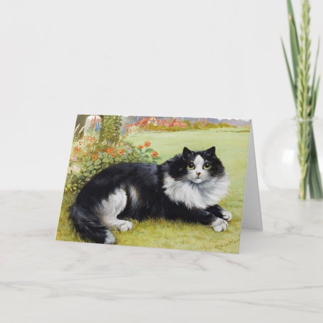 Gato Notecard, tarjeta de Louis Wain del gato del (Anverso)