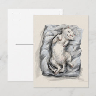 Gato Nublado - Tarjeta de Felicitación de Otoño Ac